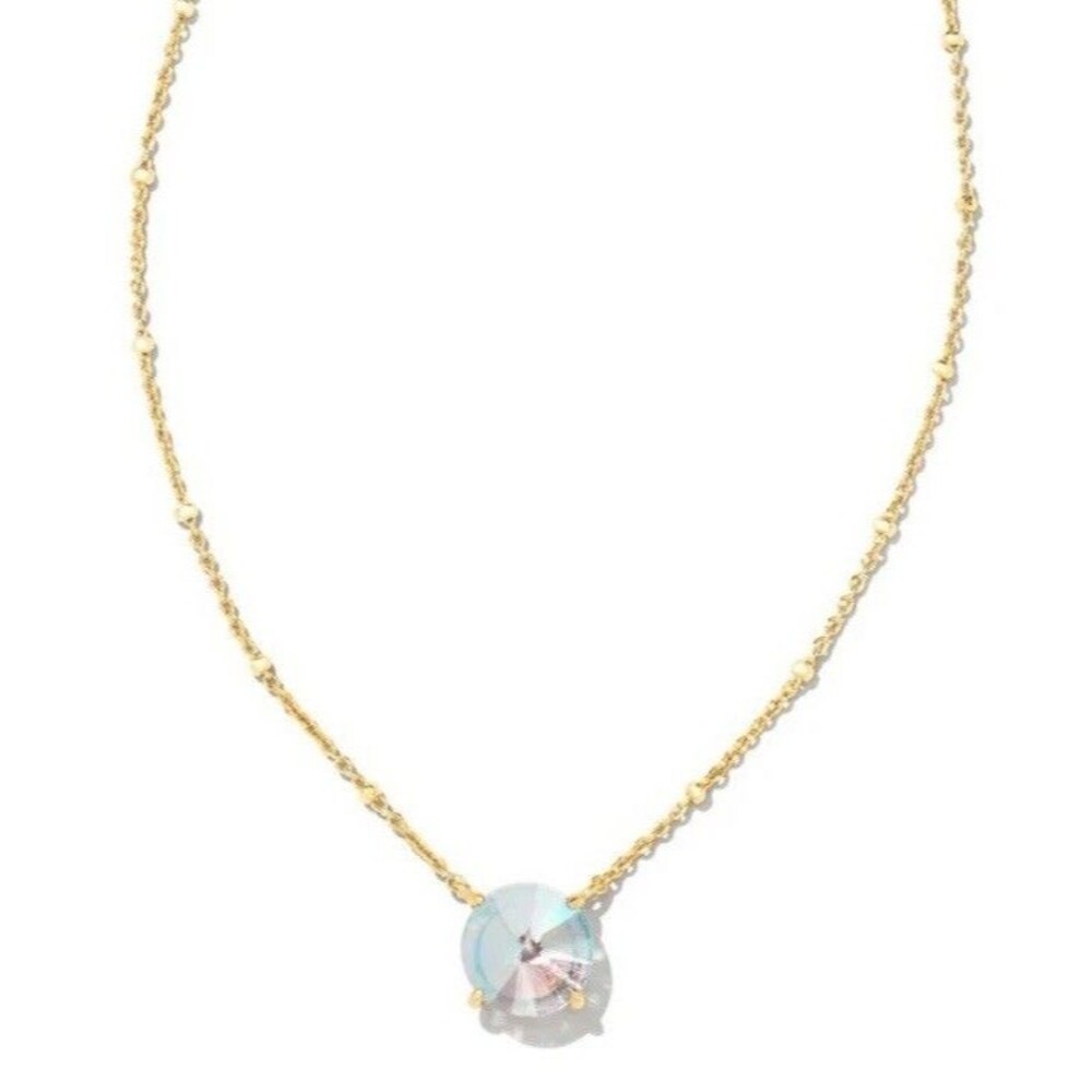 Kendra Scott Jolie Short Pendant Necklace  Gold Dichroic Glass NWT - Picture 2 of 8